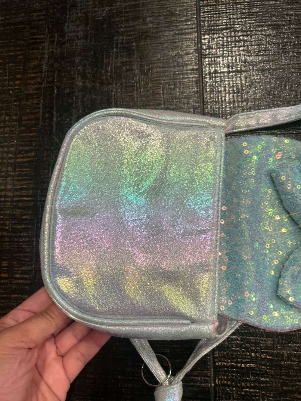 Iridescent Sequin Bow Crossbody Bag - KIDS - Picture 6 of 8